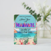 Tropische verjaardag uitnodiging Hawaii Uitnodigin (Staand voorkant)