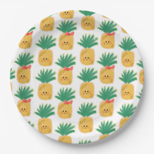 Tropische verjaardag van Hawaii Cute Pineapples Papieren Bordje