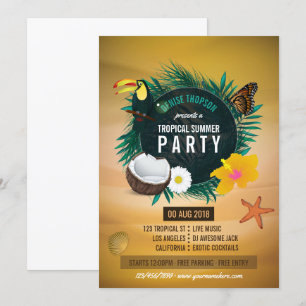 Tropische verjaardagsfeest uitnodiging