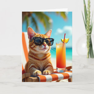 Tropische Verjaardagskaart voor Katten Kaart