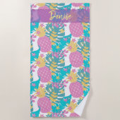 Tropische Verleiding Roze Ananas  Strandlaken (Voorkant)