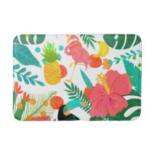 Tropische Vibe Bloemige Bladeren Zomer Chic Badmat