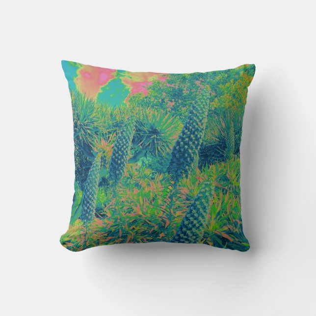 Tropische Vibe Echium Flowers Kussen (Voorkant)