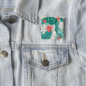 Tropische Vibe Vierkante Button 5,1 Cm (In situ)