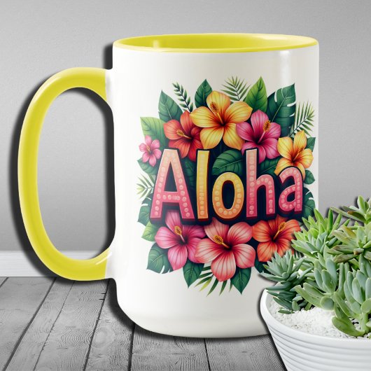 Tropische Vibes Hawaiian Aloha Flower Mok