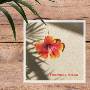 Tropische Vibes Oranje Hibiscus Flower Napkins Servet