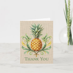 Tropische Vintage Gele Ananas Dank Je Kaart