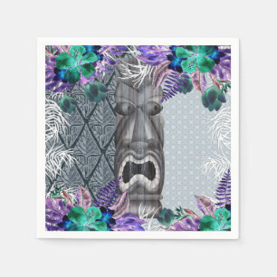 Tropische Vintage Retro Bloemen Tiki Hawaiaanse Lu Servet