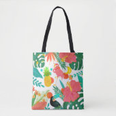 Tropische virussen Floral verlaten Summer Chic Draagtas (Voorkant)