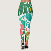 Tropische virussen Floral verlaten Summer Chic Leggings (Achterkant)