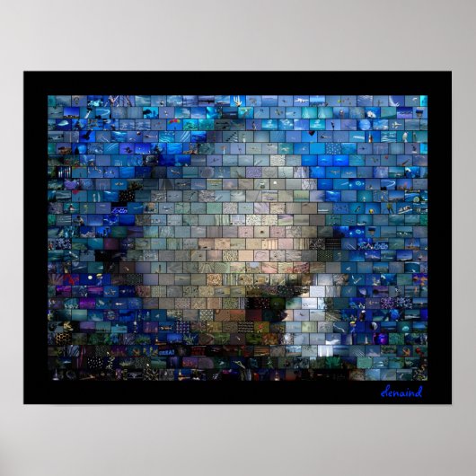 Tropische vis 2 MozaïekPoster Poster (Voorkant)