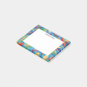 Tropische vis aquarel gepersonaliseerd post-it® notes (Schuin)