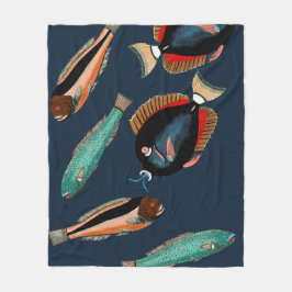 Tropische vis fleece deken