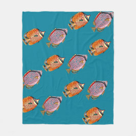 Tropische vis fleece deken