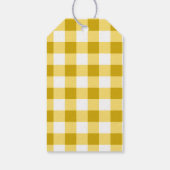 Tropische Vis Geel Gingham Gelukkige 1e Verjaardag Cadeaulabel (Achterkant)