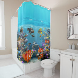 TROPISCHE VIS IN DE OCEAAN. FISH TANK.  AQUARIUM. DOUCHEGORDIJN
