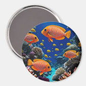Tropische vis, koraalrif, zeeleven magneet (Voorkant / Achterkant)