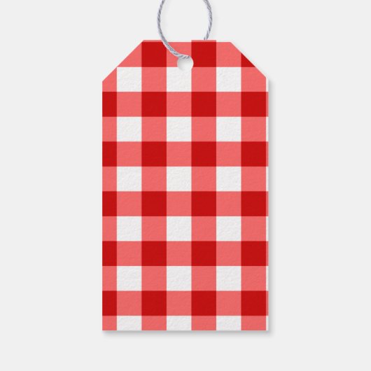 Tropische Vis Rode Gingham Gelukkige 1e Verjaardag Cadeaulabel (Achterkant)