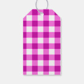 Tropische Vis, Roze Gingham Gelukkige 1e Verjaarda Cadeaulabel (Achterkant)