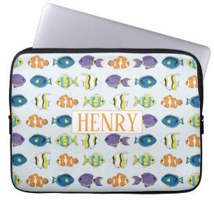 Tropische visneopreen laptophoes 13 inch laptop sleeve