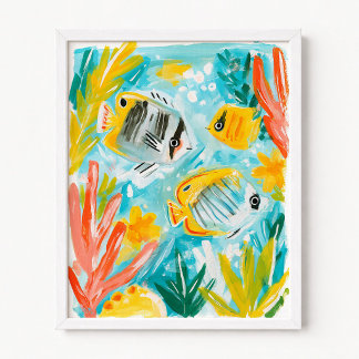 Tropische Vissen Illustratie Poster
