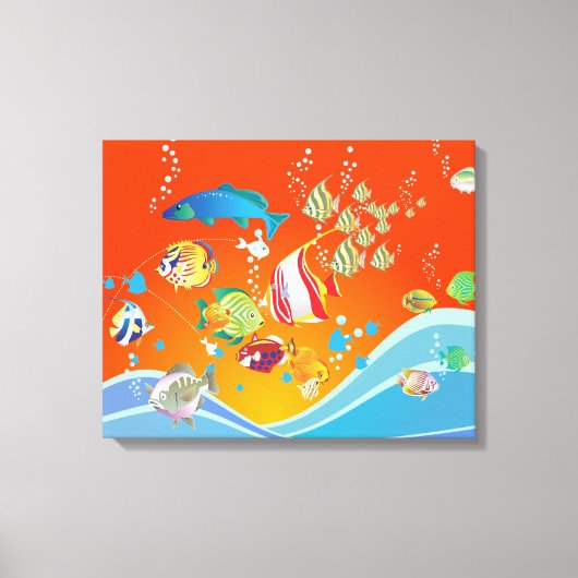 Tropische vissen in de oceaan Canvas Afdruk (Voorkant)