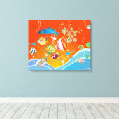 Tropische vissen in de oceaan Canvas Afdruk (Insitu (Houten vloer))