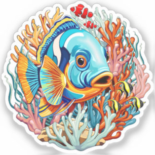 Tropische Vissen Kleurrijke Zomerstemming Sticker