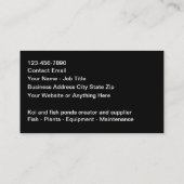 Tropische visvijvers en tuinen visitekaartje (Achterkant)