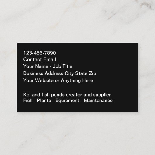 Tropische visvijvers en tuinen visitekaartje (Achterkant)