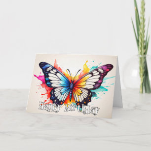 Tropische vlinder illustratie Happy Birthday Kaart
