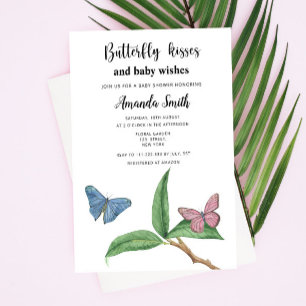 Tropische vlinder kust babyshower kaart