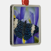 Tropische vlinder Paarse iris Metalen Ornament (Rechts)