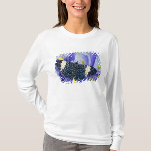 Tropische vlinder paarse iris t-shirt