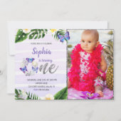 Tropische vlinderdag uitnodiging met foto (Voorkant)