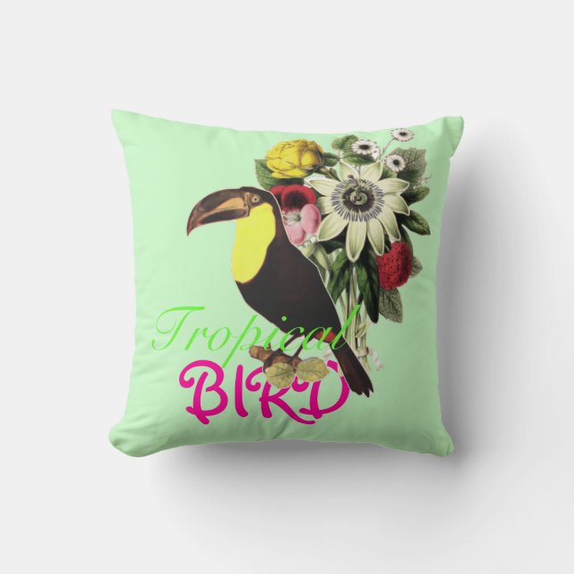 Tropische vogel kussen (Voorkant)