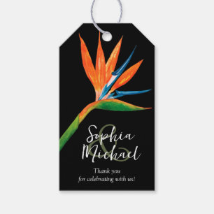 Tropische vogel van het Paradise Wedding Dank je w Cadeaulabel
