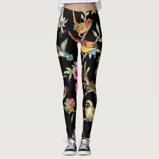 Tropische vogelbloemen: Waterverf Leggings