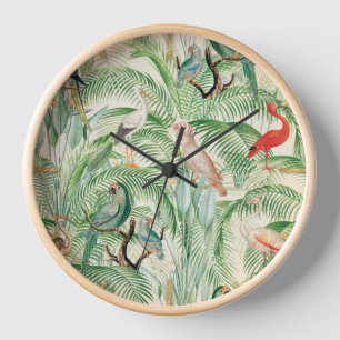  tropische vogels en palmbladeren