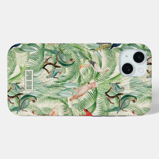  tropische vogels en palmbladeren Case-Mate iPhone case (Achterkant (horizontaal))