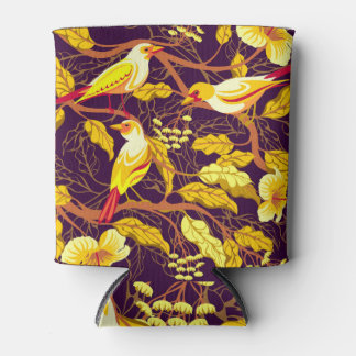 Tropische vogels Exotische bloemen illustratie Blikjeskoeler