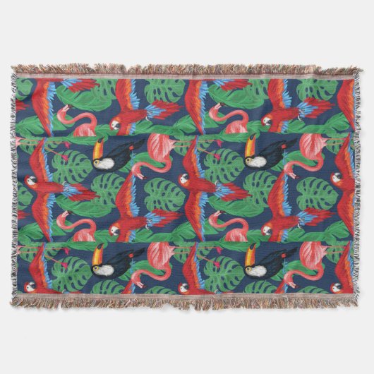 Tropische vogels in heldere kleuren deken (Voorkant)