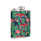 Tropische vogels in heldere kleuren heupfles (Rechts)