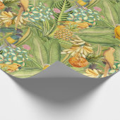 Tropische vogels in Oerwoud Paradise-geel Cadeaupapier (Hoek)