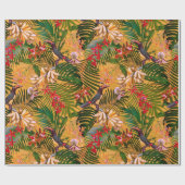 Tropische vogels in Oerwoud Paradise-geel Cadeaupapier (Vlak)