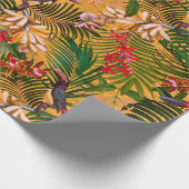 Tropische vogels in Oerwoud Paradise-geel Cadeaupapier (Hoek)