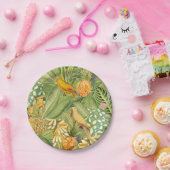 Tropische  vogels in Oerwoud Paradise-geel Papieren Bordje (Feest)