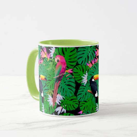 Tropische vogels mok (Voorkant links)