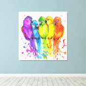 Tropische vogels van een schilderkunst van het doe canvas afdruk (Insitu (Houten vloer))