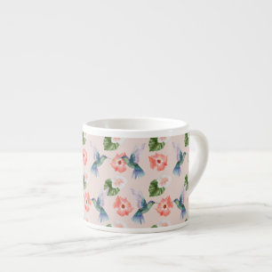 Tropische vogelserie: Hummingbird Design 4 Weefsel Espresso Kop